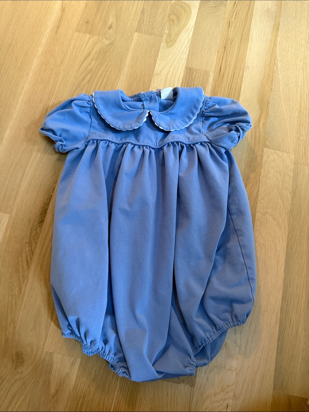 Soft Lavender Baby Bubble Romper with Peter Pan Collar